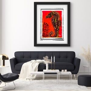 Sea horse print signed by artist